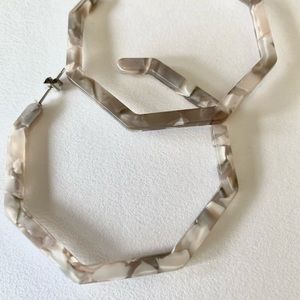 Resin large thin hoop earrings